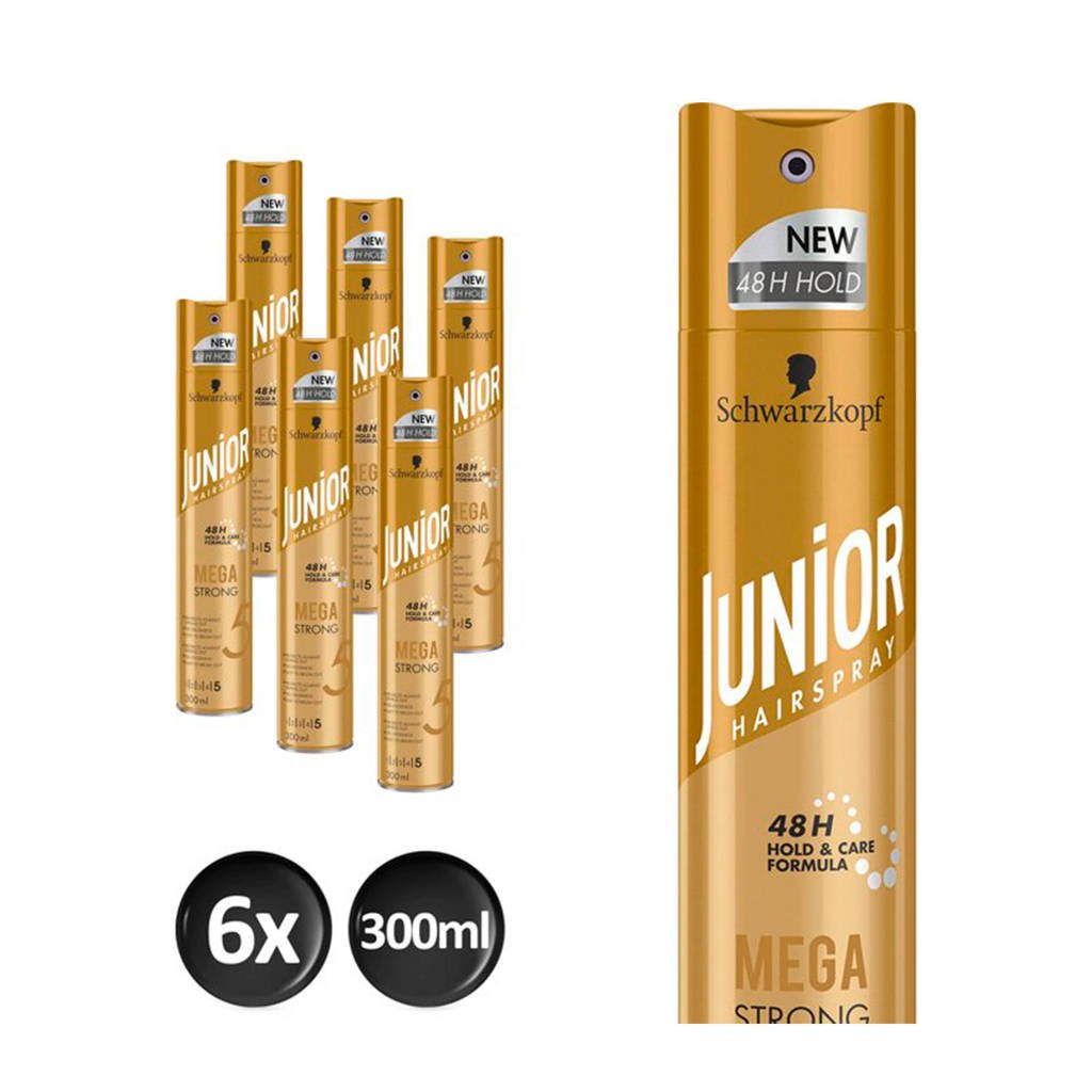 Schwarzkopf Junior Hairspray Mega Strong - 6x 300 ml multiverpakking