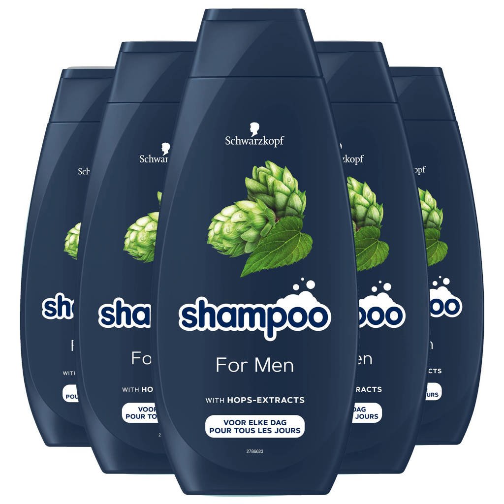 Schwarzkopf For Men shampoo - 5 x 400 ml - voordeelverpakking