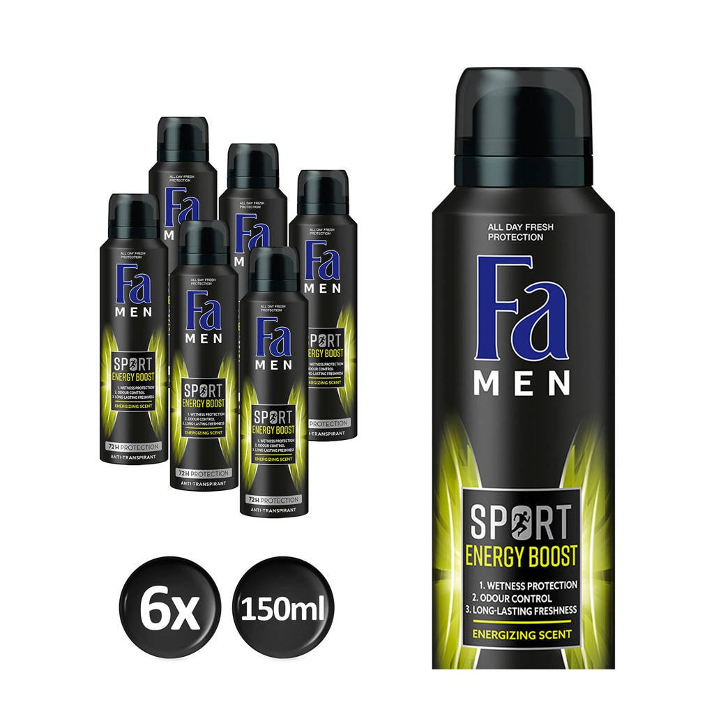 Fa Men Sport Energy Boost - 6 x 150 ml - voordeelverpakking