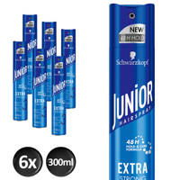 Schwarzkopf Junior Hairspray Extra Strong - 6x 300 ml multiverpakking