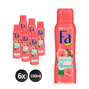 Paradise Moments deodorant spray - 6 x 150 ml - voordeelverpakking