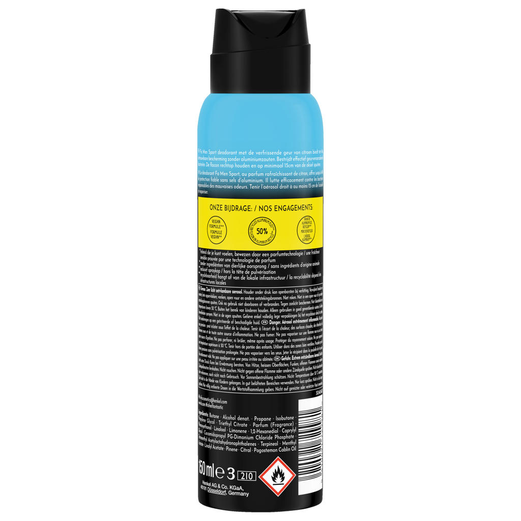 Fa Sport deodorant spray 6 x 150 ml voordeelverpakking wehkamp