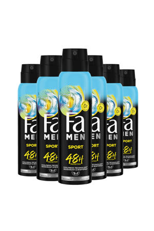 Sport deodorant spray - 6 x 150 ml - voordeelverpakking