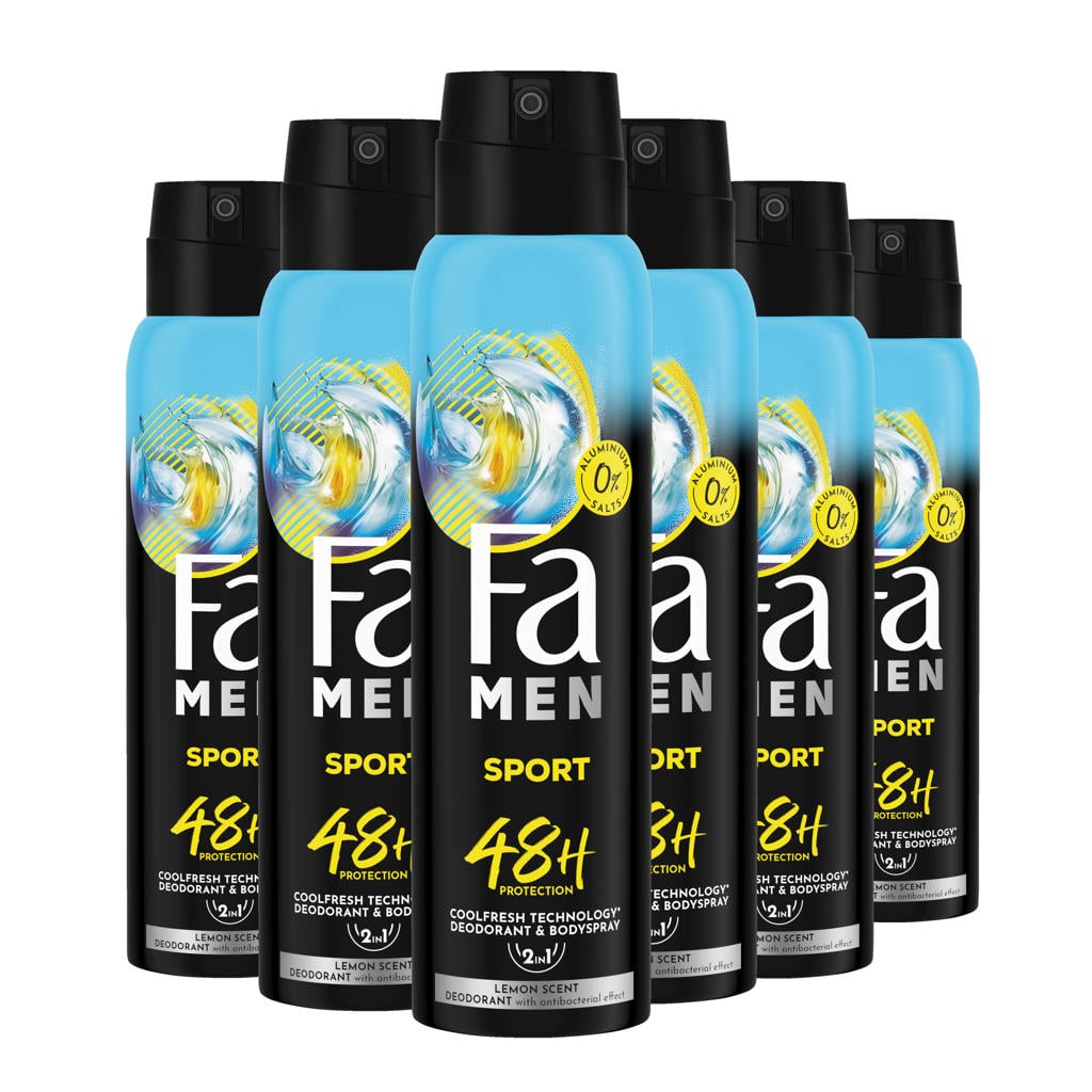 Fa Sport deodorant spray - 6 x 150 ml - voordeelverpakking