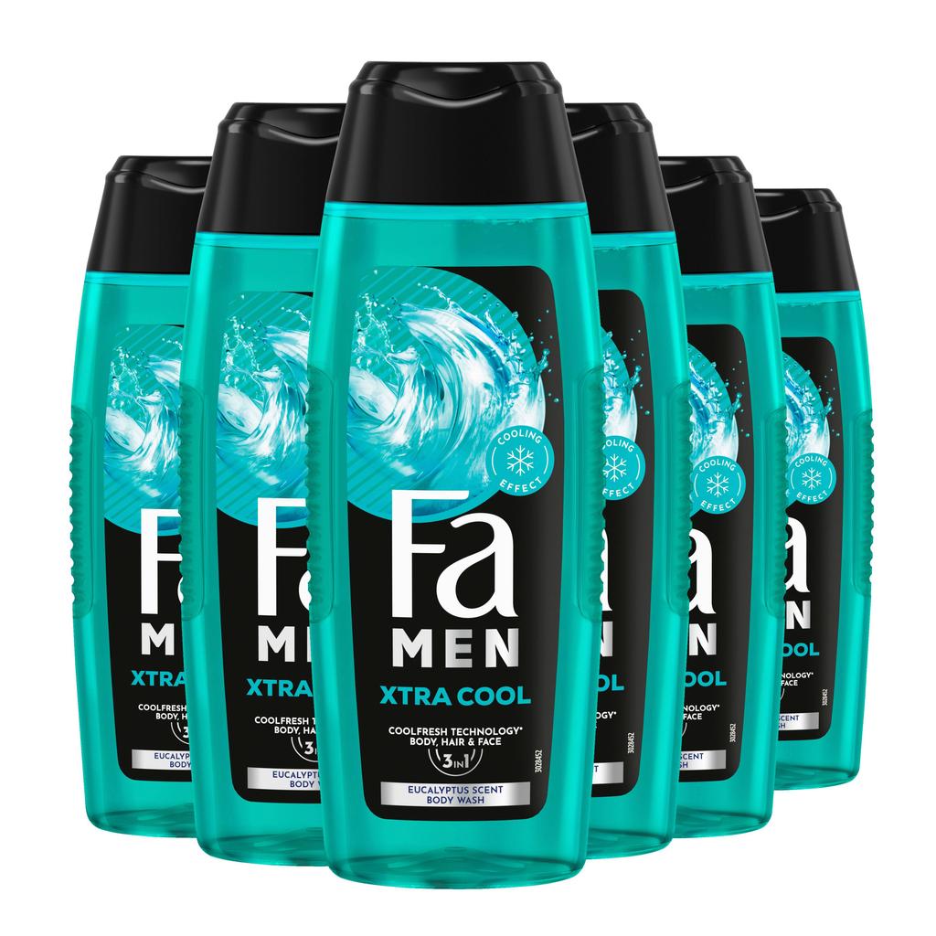 Fa Men Extreme Cool douchegel - 6 x 250 ml - voordeelverpakking