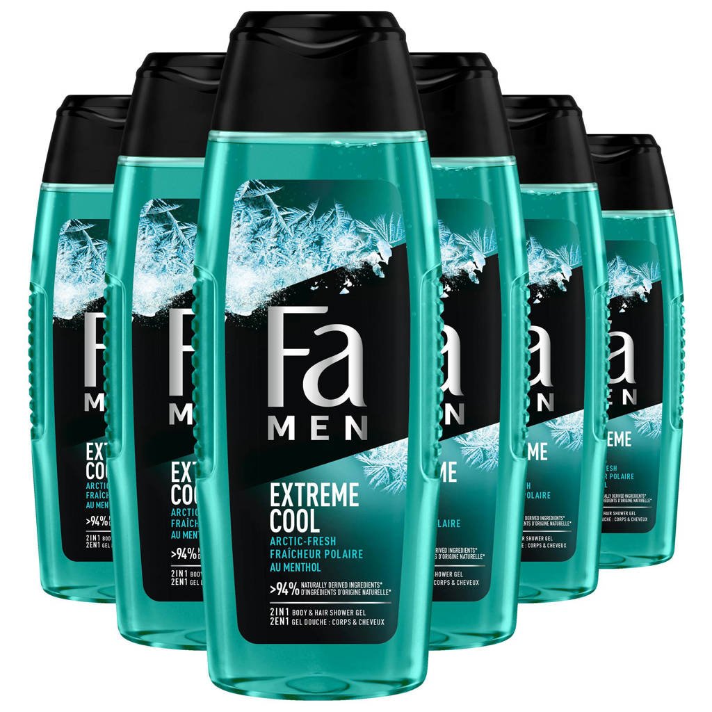 Fa Men Extreme Cool douchegel - 6 x 250 ml - voordeelverpakking