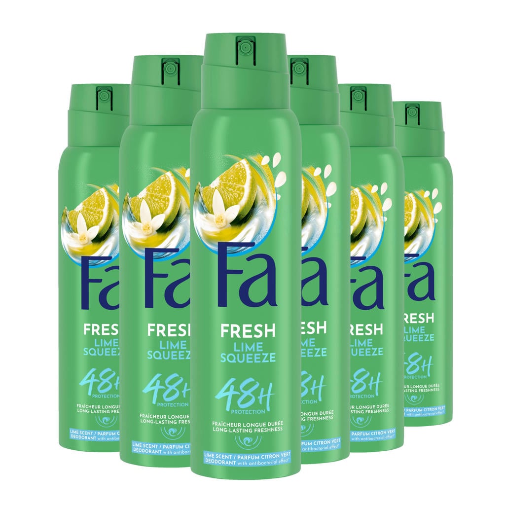 Fa Caribbean Wave deospray - 6 x 150 ml - voordeelverpakking