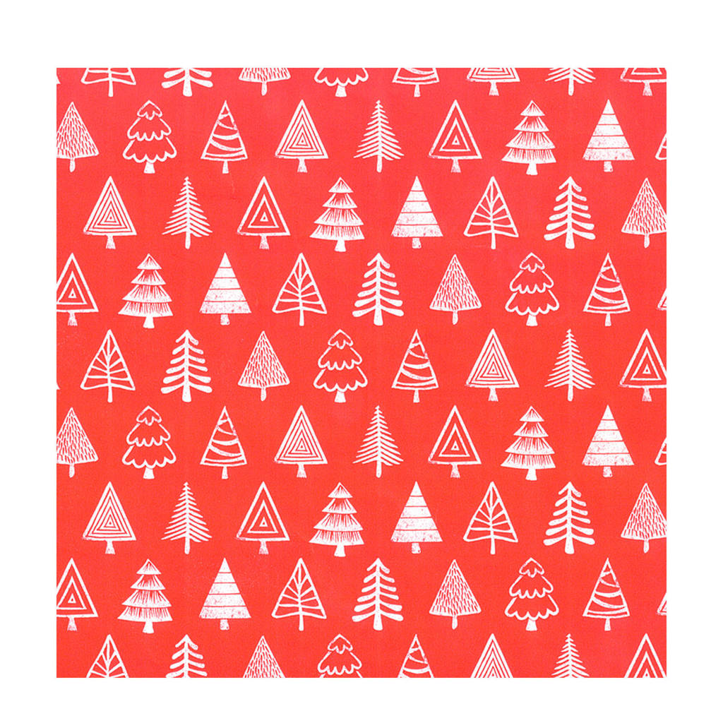 wehkamp cadeaupapier bomen, Rood