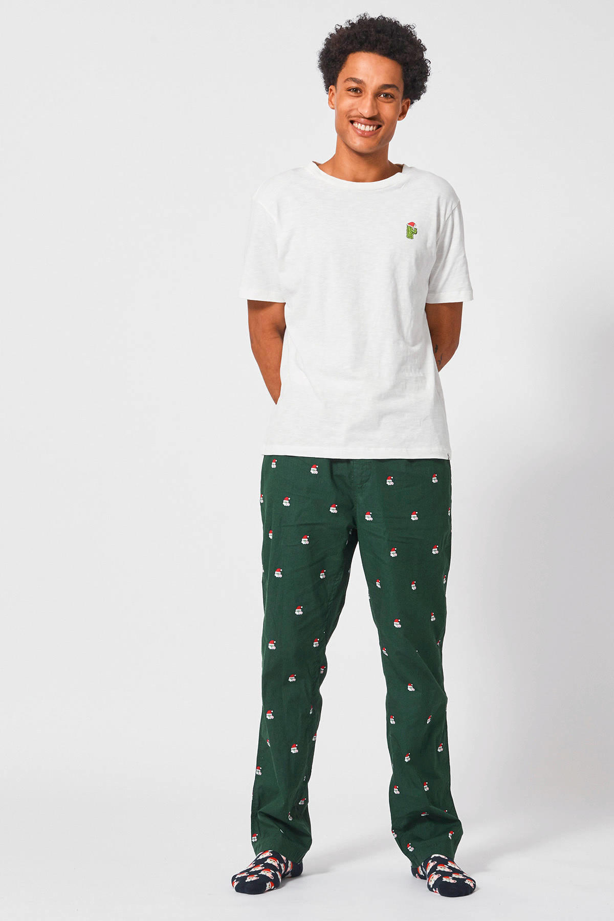 kern Kalmte Niet modieus America Today pyjamabroek met kerst print donkergroen | wehkamp