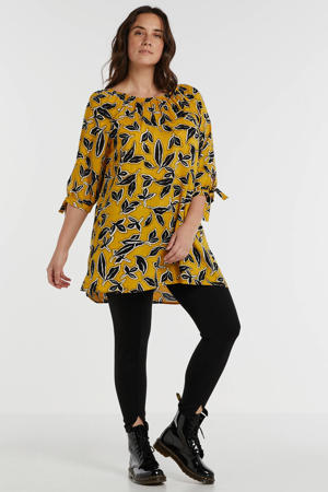 tuniek met all over print geel