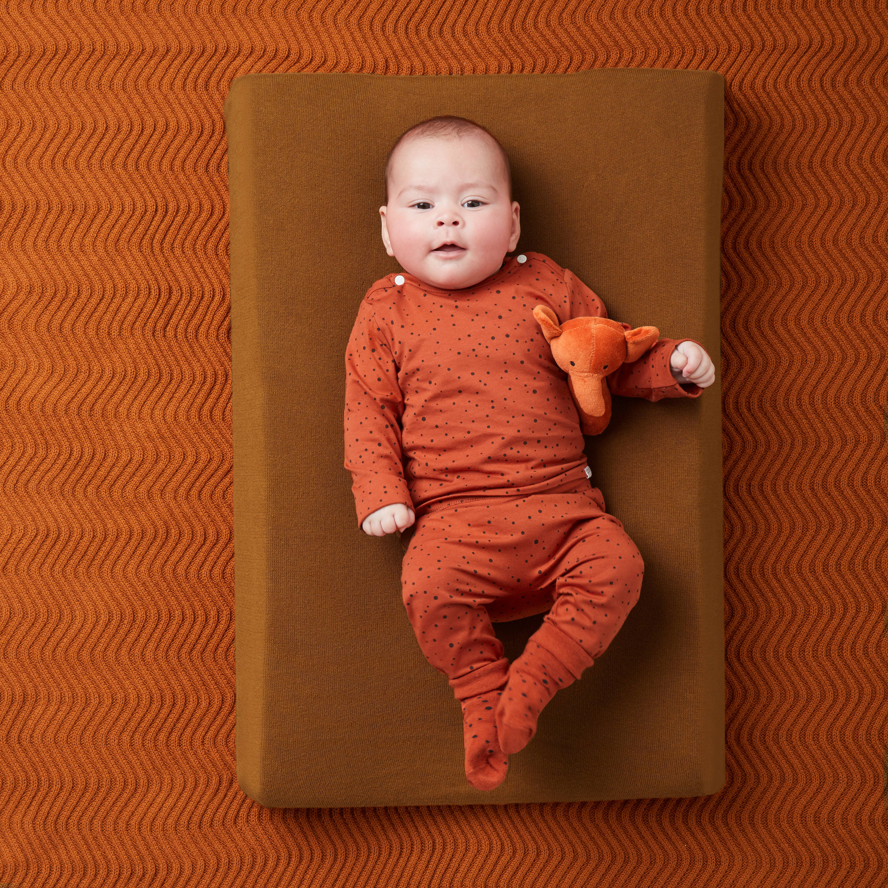 Noppies longsleeve met stippen oranje | wehkamp Noppies baby longsleeve met stippen witoker | wehkamp