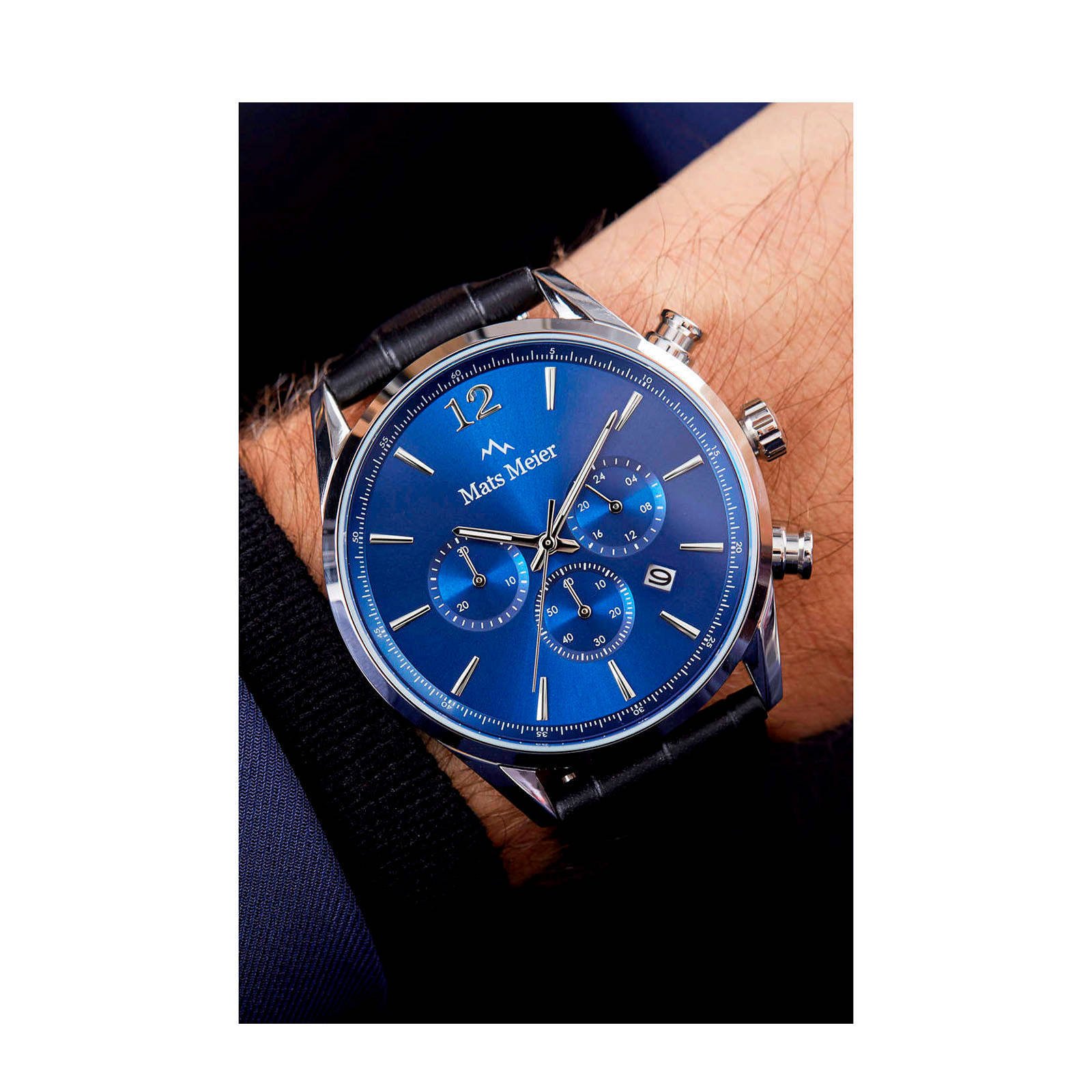 Mats Meier horloge MM00112 blauw zwart wehkamp