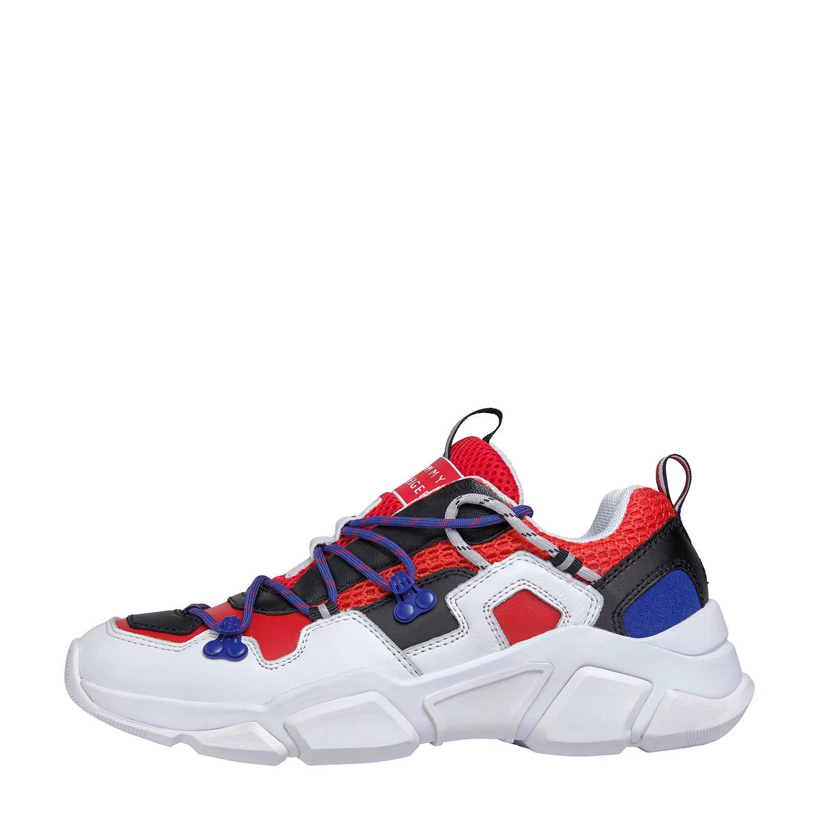 Tommy Hilfiger City Voyager leren chunky sneakers rood | wehkamp