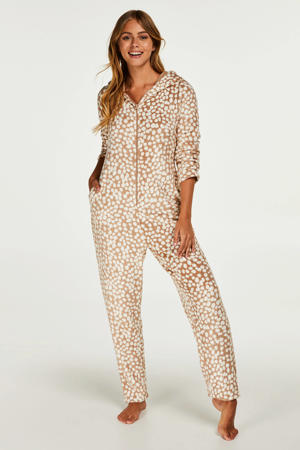 fleece onsie rendier beige