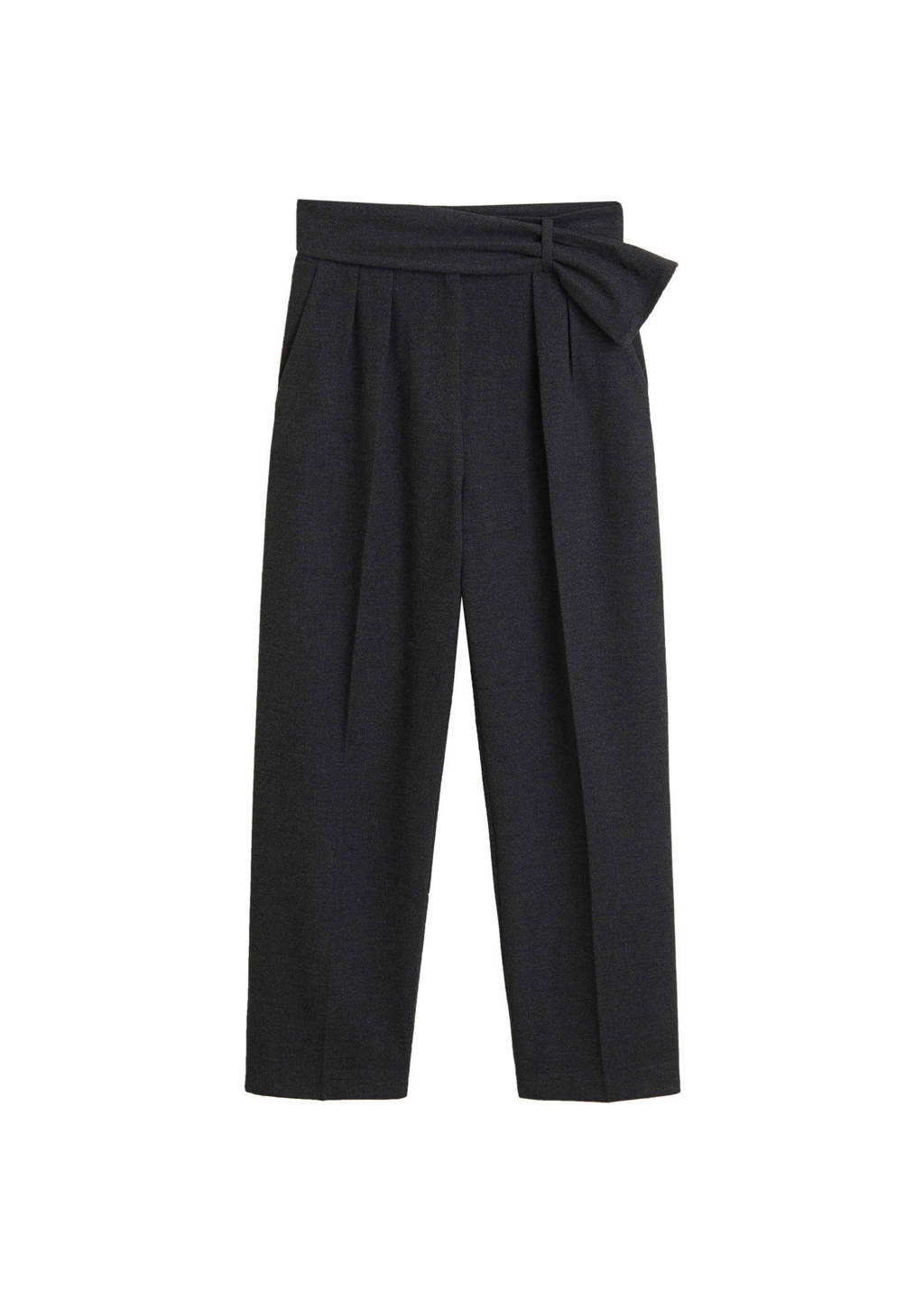 Mango high waist slim fit broek donkergrijs, Donkergrijs