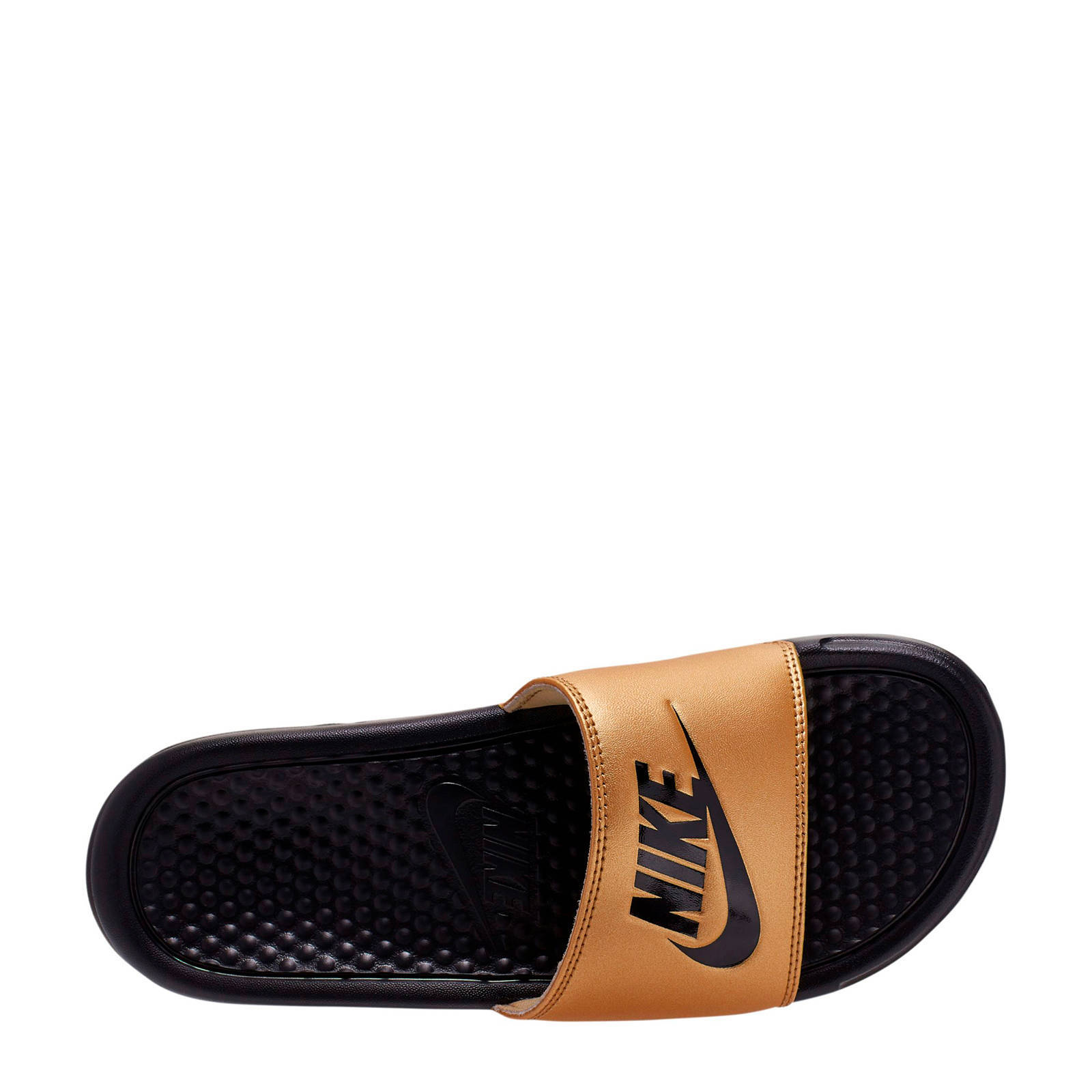 Nike Benassi JDI slippers goud/zwart | wehkamp