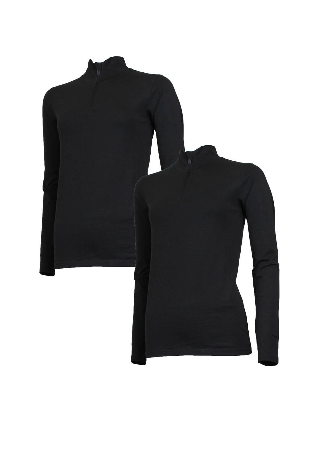 Campri sport T-shirt (set van 2) zwart, Zwart