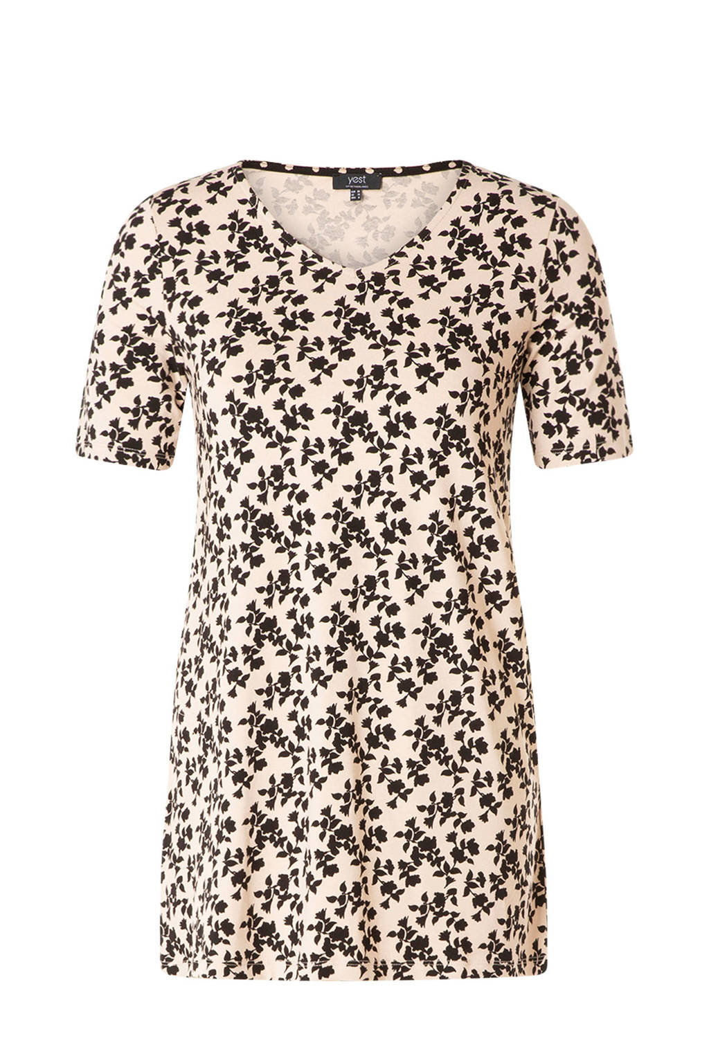 Yesta tuniek beige/zwart, Beige/zwart