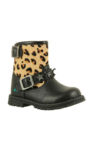 Tina Trots leren enkelboots panterprint leer