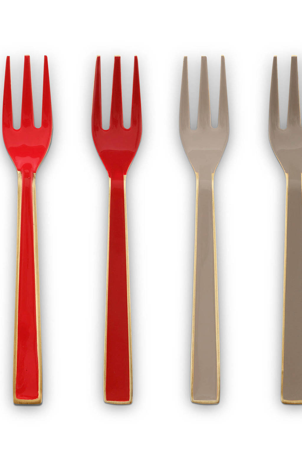 Pip Studio gebaksvork - set van 4, Rood/kaki