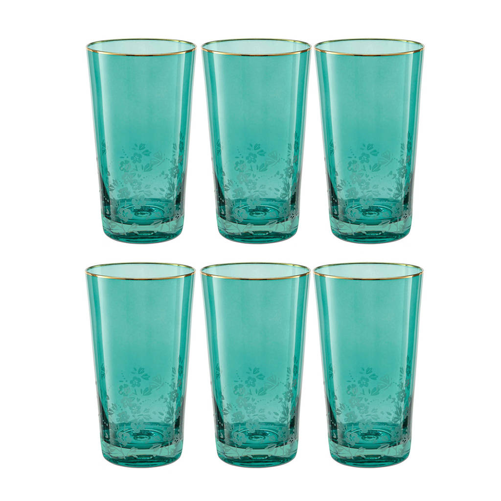 Pip Studio longdrink glas (330 ml) - set van 6, Groen