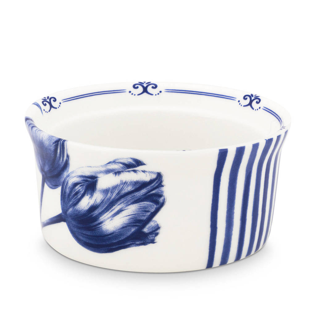 Jannie van der Heijden ramekin, Blauw / Wit