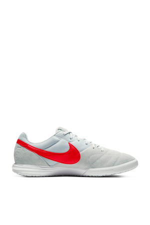 The Nike Premier II Sala Sr. zaalvoetbalschoenen lichtgrijs/rood