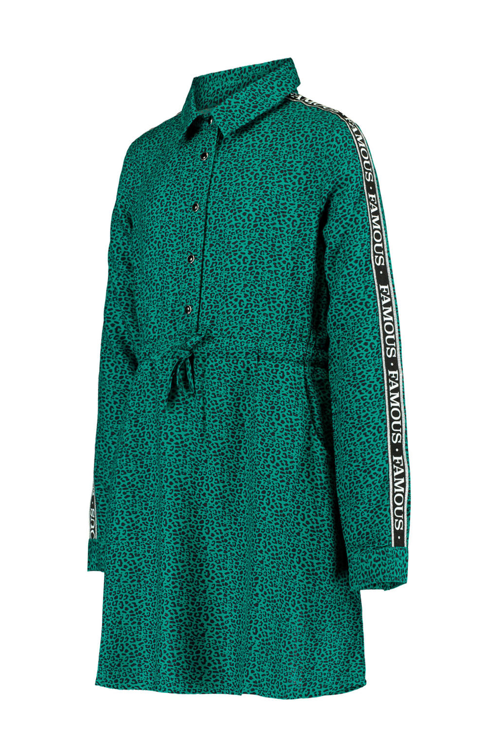 jurk groen panterprint