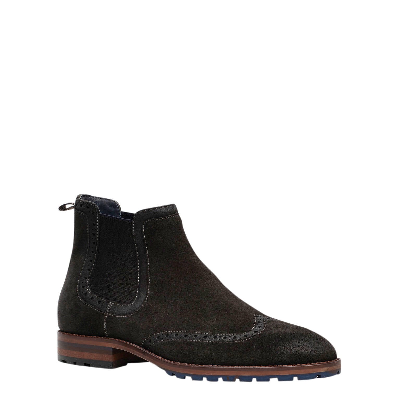 Scapino Van Beers suède chelsea boots zwart | wehkamp