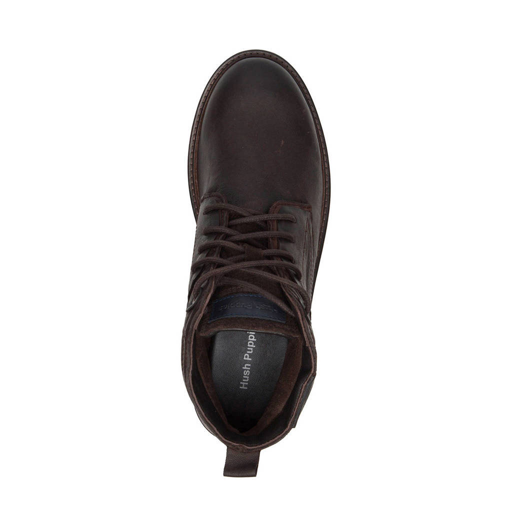 Hush Puppies leren veterboots bruin wehkamp