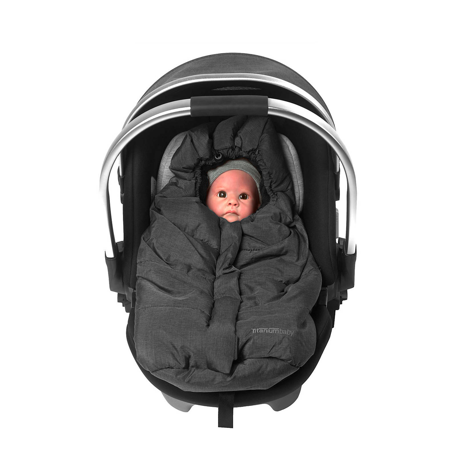 Titaniumbaby voetenzak autostoel grijs | wehkamp