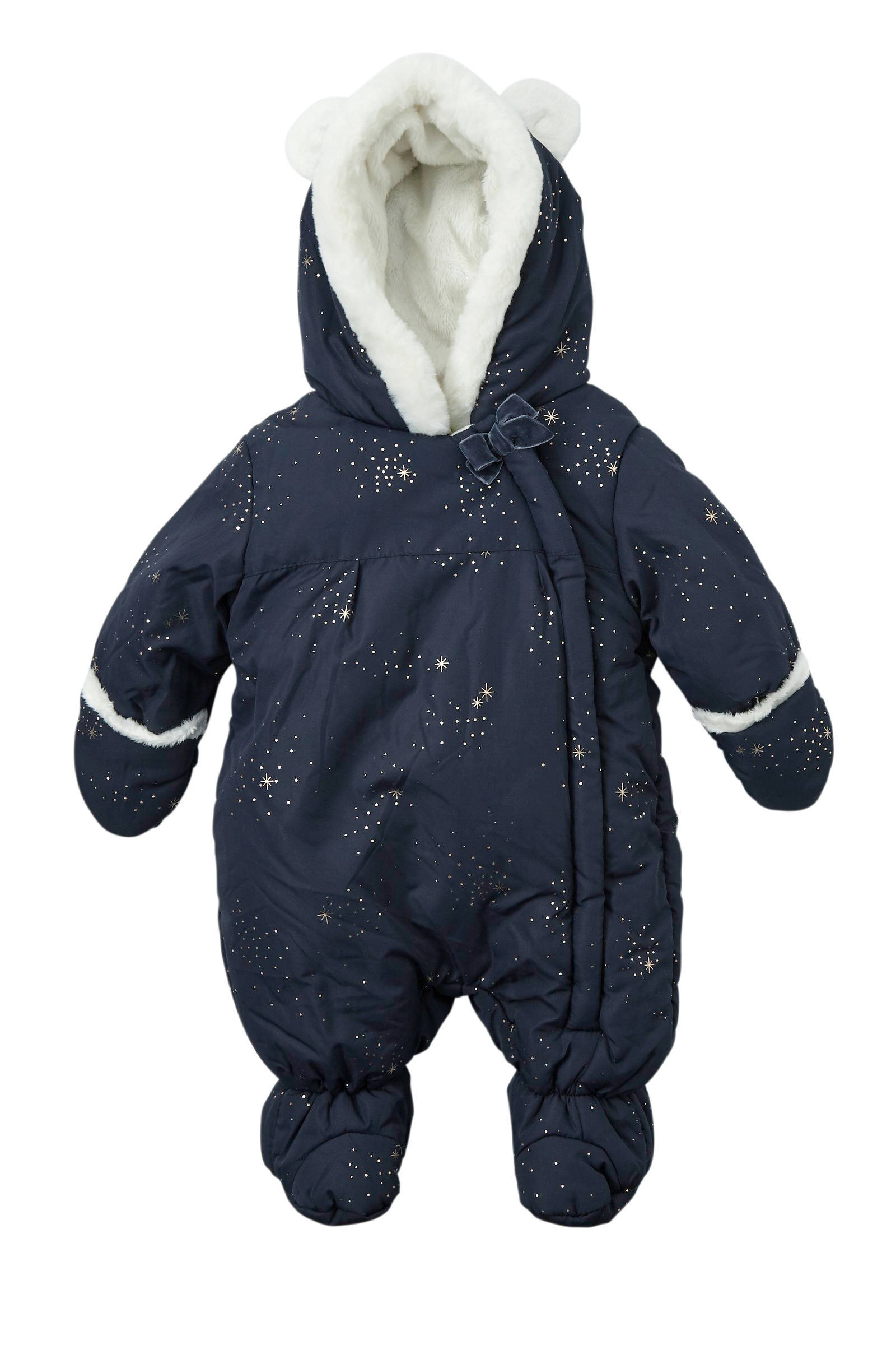 baby winterjas skipak met all over print donkerblauwwit baby winterjas skipak met all over print donkerblauwwit