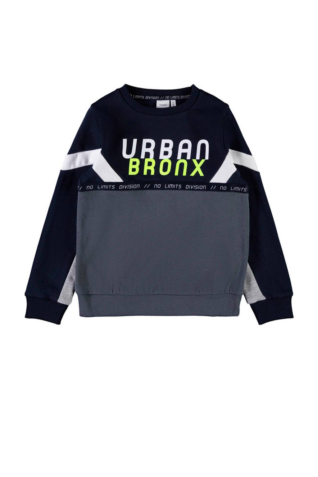 NAME IT KIDS sweater donkerblauw/grijs/wit, Donkerblauw/grijs/wit