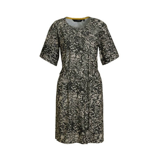 anytime jurk all over print zwart beige anytime jurk all over print zwart beige