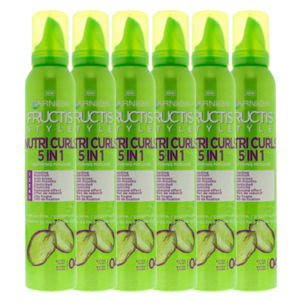 Garnier Fructis Style Gekruld Haar Haarmousse - 6x 200 ml multiverpakking