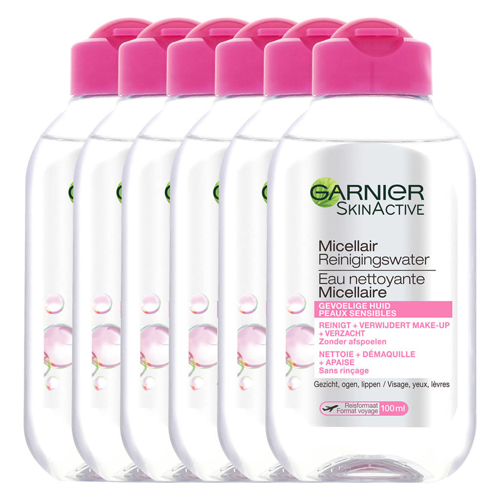 Garnier Skinactive Micellair reinigingswater reisformaat - 6 x 100 ml - voordeelverpakking