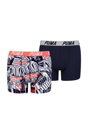 boxershort - set van 2 donkerblauw/wit/rood