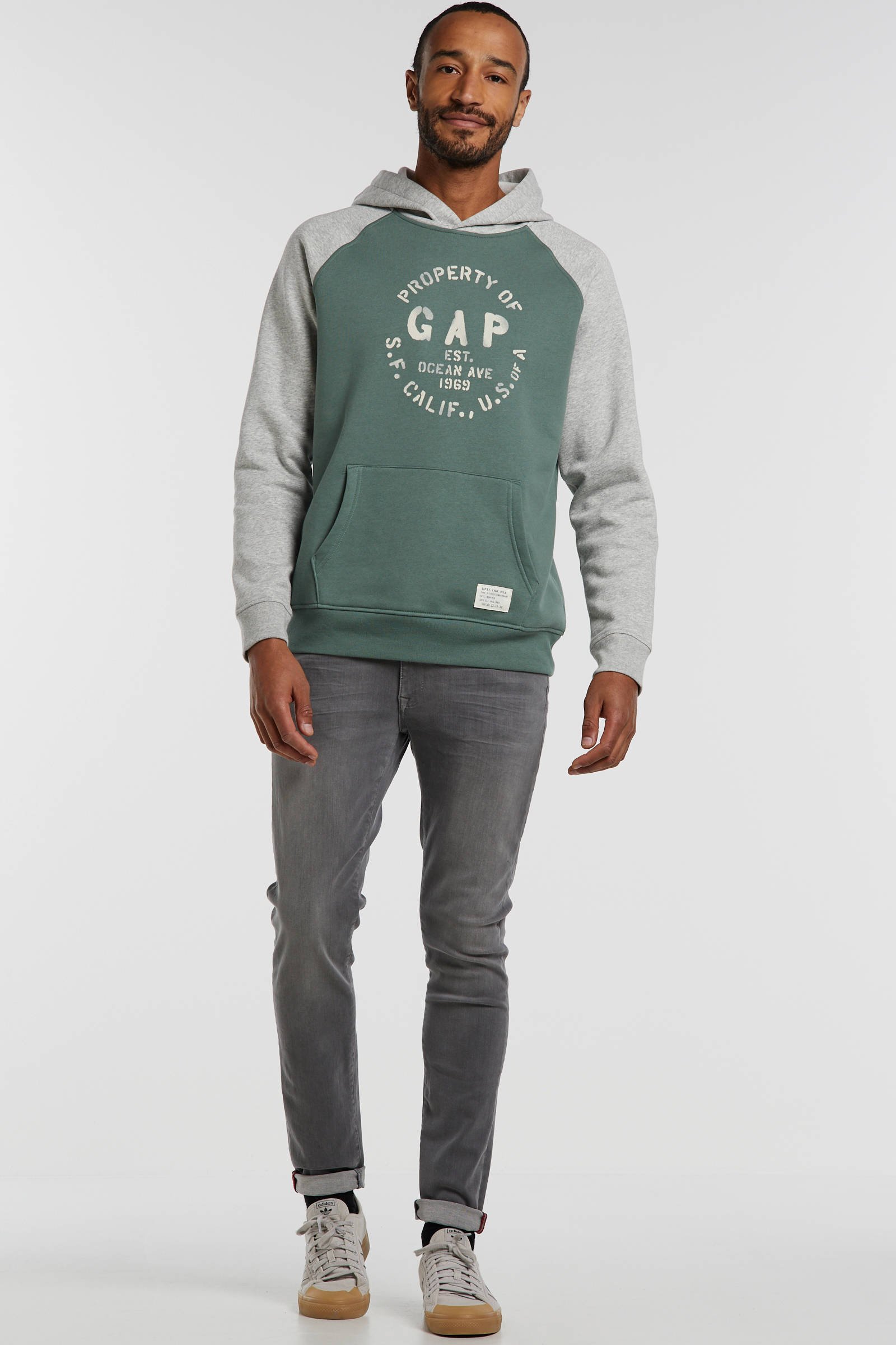 GAP hoodie met printopdruk groengrijs | wehkamp GAP hoodie met printopdruk grijs | wehkamp