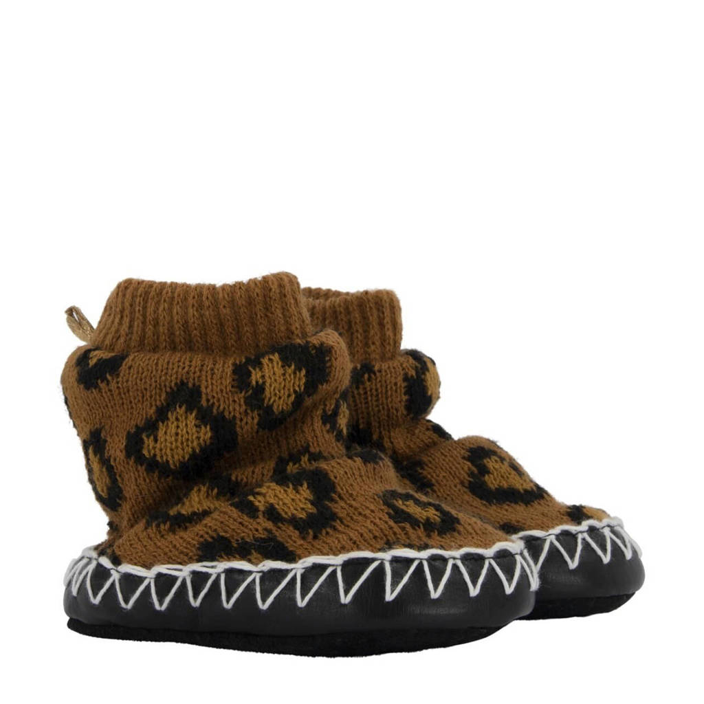 HEMA babyslofjes panterprint, Bruin