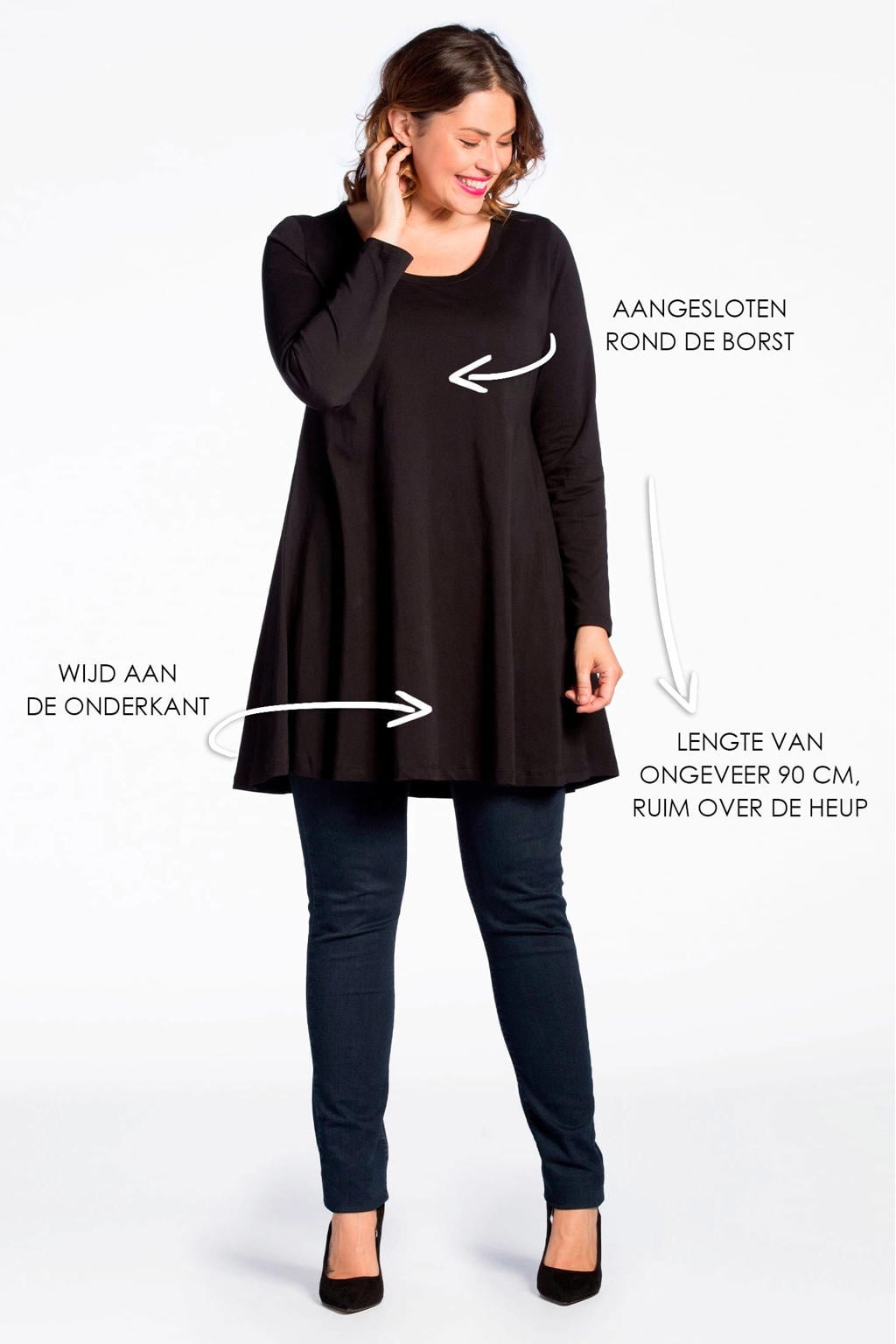YOEK tuniek COTTON zwart