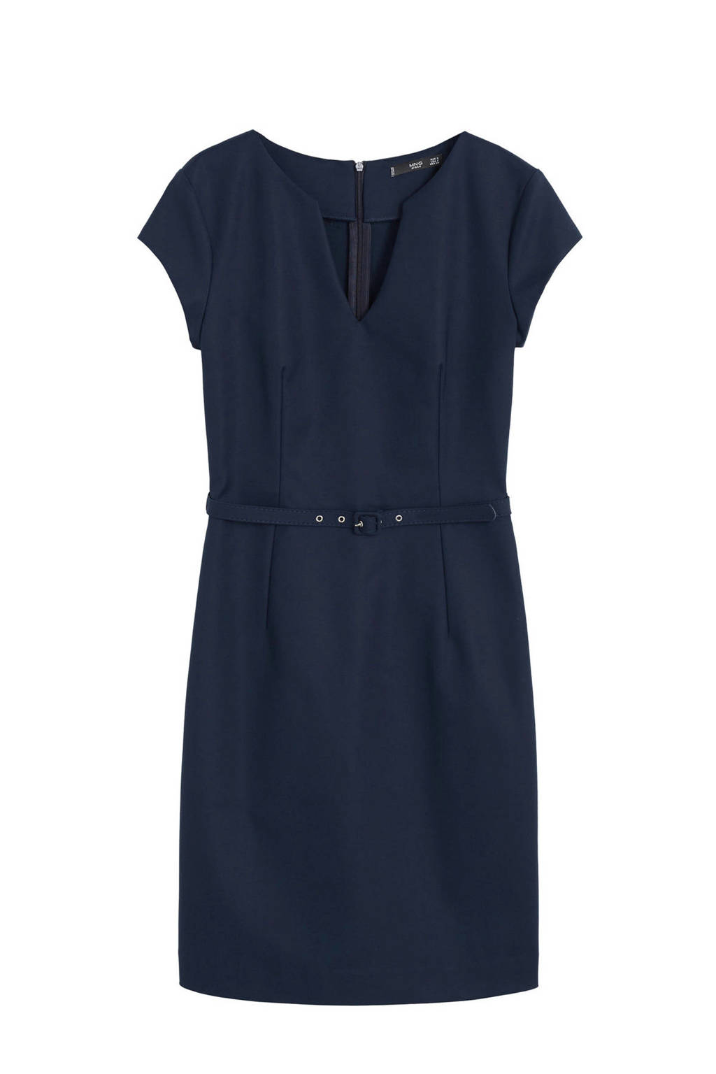 Mango jurk met ceintuur marineblauw, Marineblauw