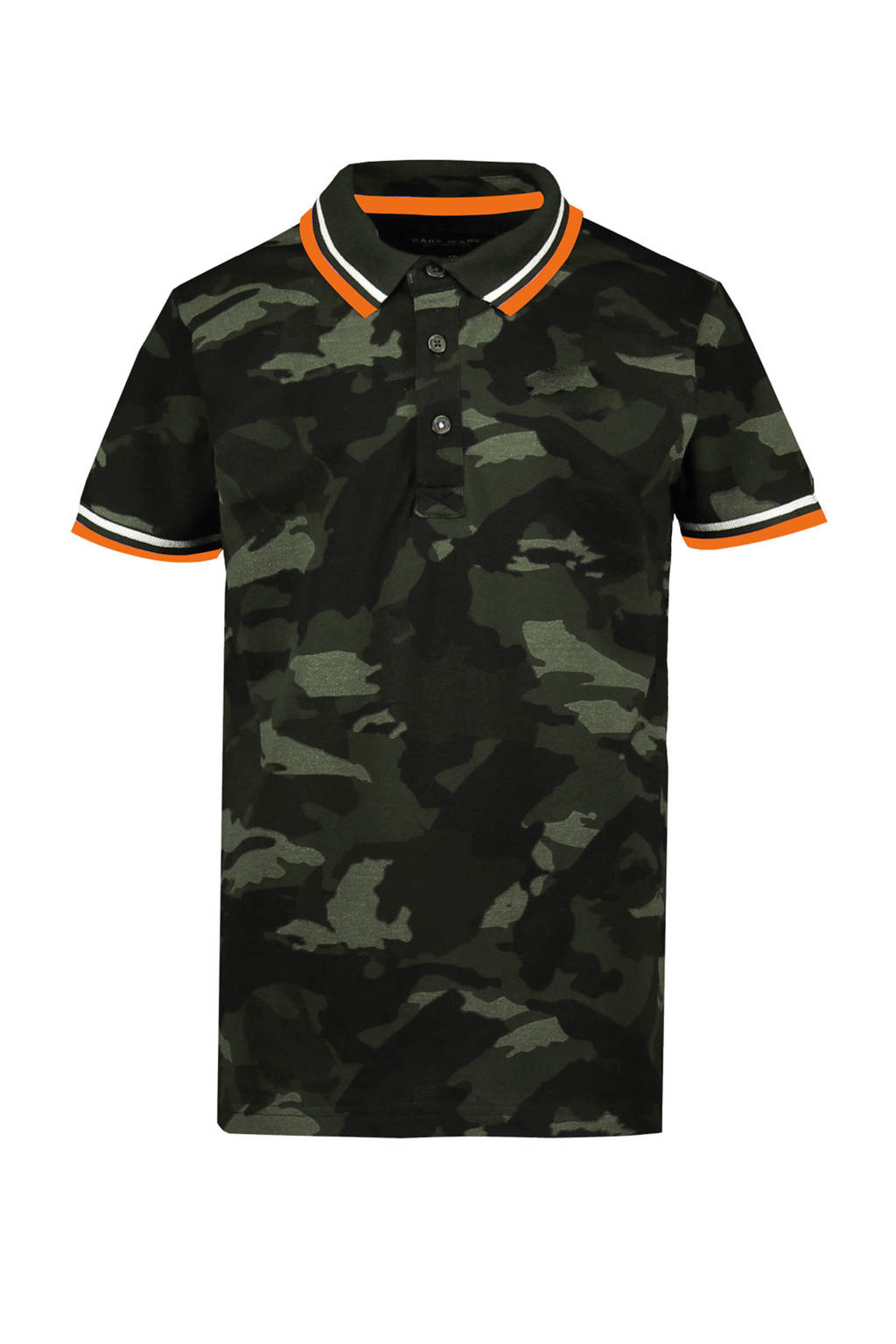 Cars polo Lecco met camouflageprint donkergroen/groen/oranje, Donkergroen/groen/oranje