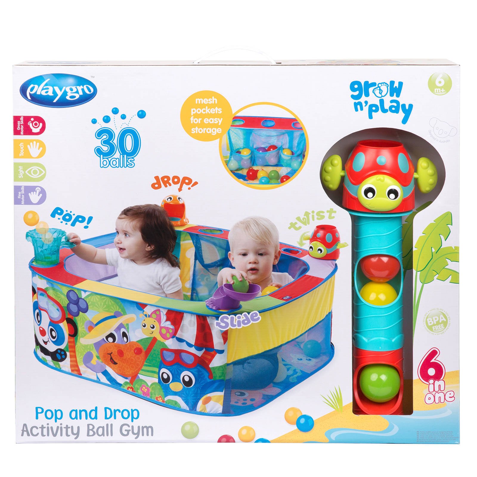 playgro pop and drop activity ball gym
