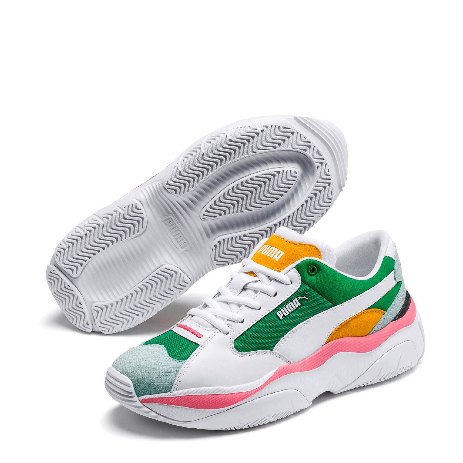 Puma Storm.Y Colour Block sneakers wit/groen/roze/oranje ... Puma Storm.Y Colour Block sneakers wit/groen/roze/oranje ...
