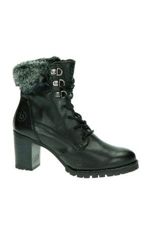 leren veterboots zwart