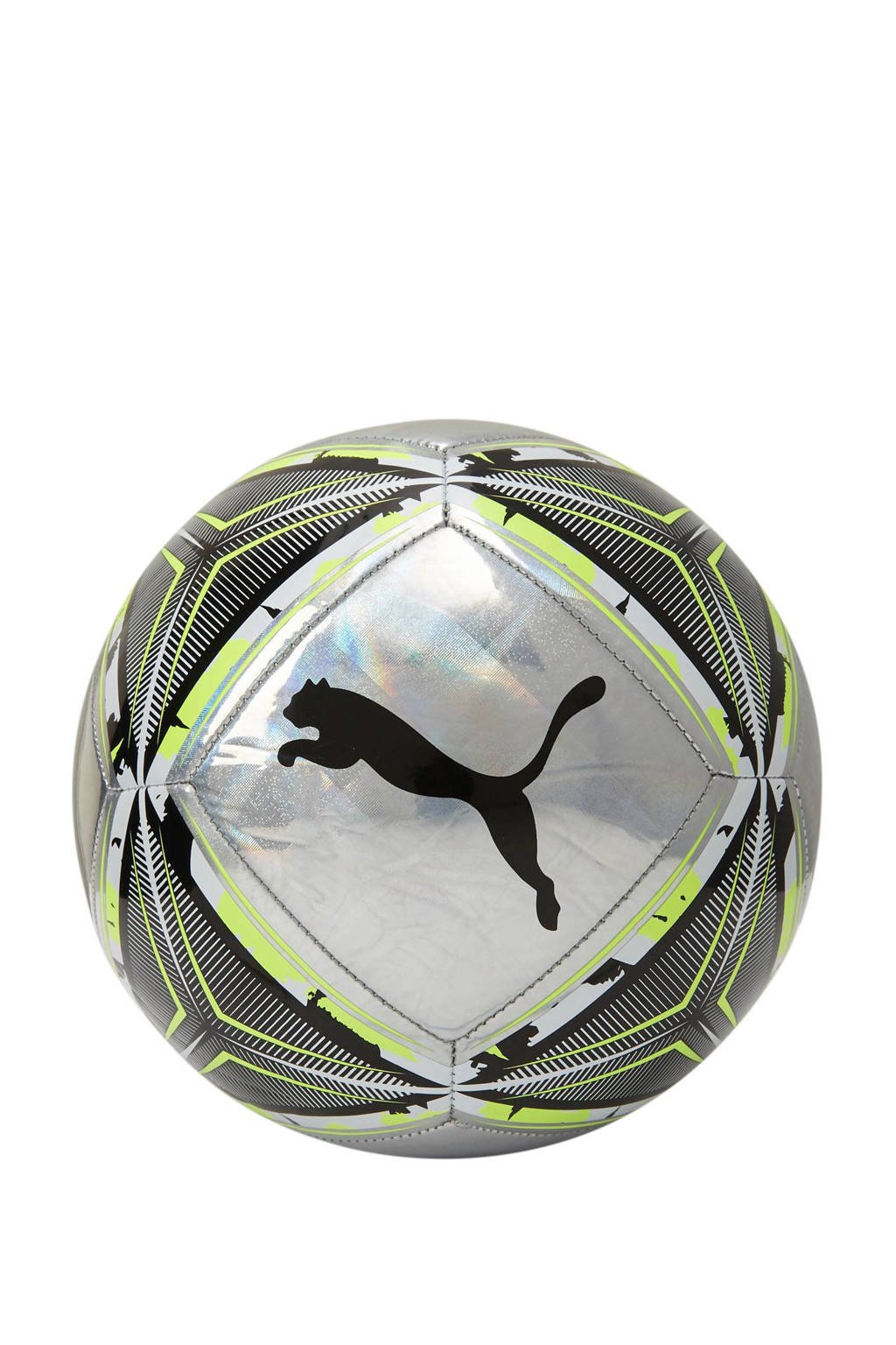 Puma voetbal zilver/limegroen maat 5, Zilver/limegroen