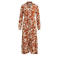VILA maxi jurk met all over print en ceintuur bruin