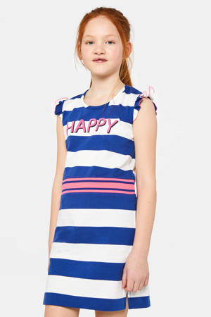 gestreepte jersey jurk blauw/wit