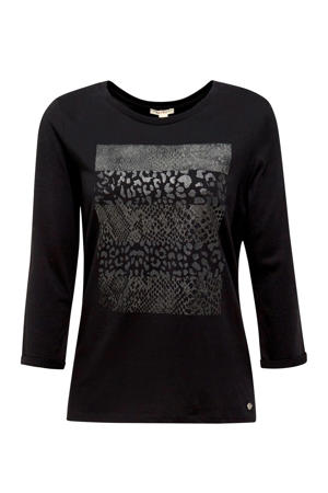 Women Casual T-shirt met printopdruk zwart