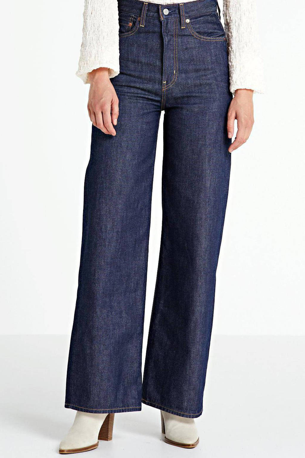 Levi's high waist loose fit ribcage jeans donkerblauw, Donkerblauw